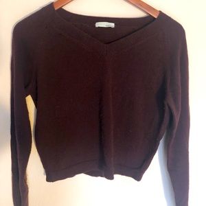 Burgundy Crop Cashmere Sweater